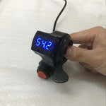 Thumb Throttle Electric Bike Scooter Key Knock with Power Switch LED Voltage Display 