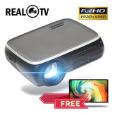 REAL TV M8S Full HD 1080P Projector 4K 7000 Lumens Cinema Beamer Android WiFi Airplay HDMI VGA AV USB with Gift