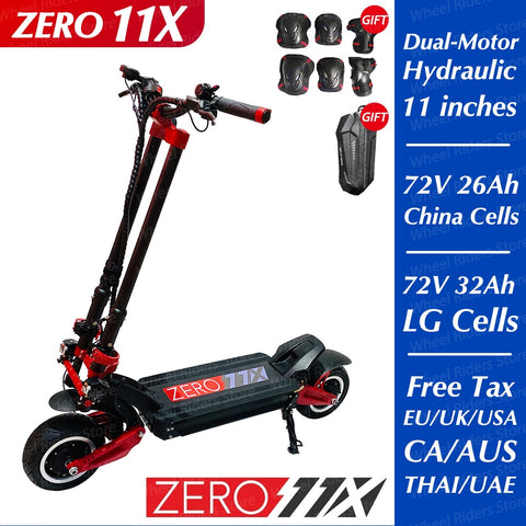 2020 Newes ZERO 11X  Inch Dual Motor Electric Scooter 72V 3200W Off-road E-scooter 110km/h Double Drive Zero 11X Off Road