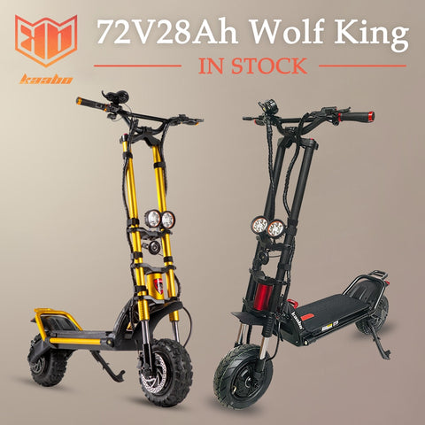 Kaabo Wolf King + SUV Electric Scooter Gold Black Color 72V 28Ah  1500Wx2 Minimotors Controller LG Battery