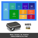 REAL TV M8S Full HD 1080P Projector 4K 7000 Lumens Cinema Beamer Android WiFi Airplay HDMI VGA AV USB with Gift