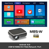 REAL TV M8S Full HD 1080P Projector 4K 7000 Lumens Cinema Beamer Android WiFi Airplay HDMI VGA AV USB with Gift